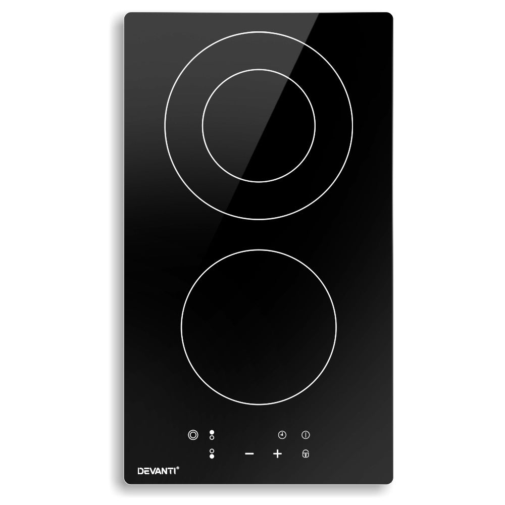 Cooktops Devanti Electric Ceramic Cooktop 30Cm Kitchen Cooker Top Hob Touch Control 3 Zones