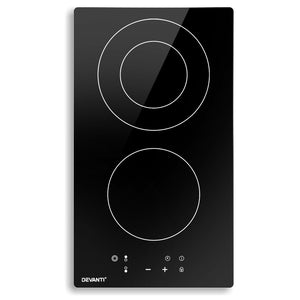 Cooktops Devanti Electric Ceramic Cooktop 30Cm Kitchen Cooker Top Hob Touch Control 3 Zones