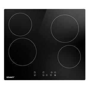 Devanti Ceramic Cooktop 60Cm Electric Cooker 4 Burner Stove Hob Touch Control