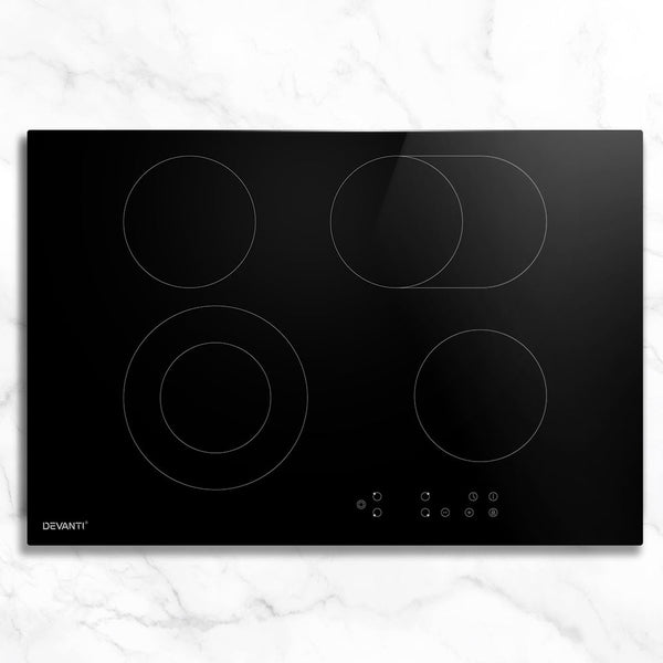 Cooktops Devanti Ceramic Cooktop 77Cm Electric Cooker 4 6 Burner Stove Hob Touch Control