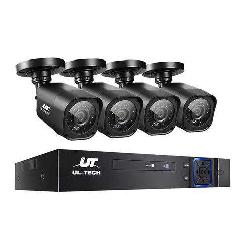 IP & Smart Security Camera Systems Ul Tech 4Ch 5 In 1 Dvr Cctv Security System Video Recorder Cameras 1080P Hdmi Black