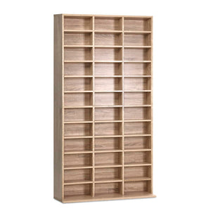 CD & Video Racks Artiss 528 Dvd 1116 Cd Storage Shelf Media Rack Stand Cupboard Book Unit Oak