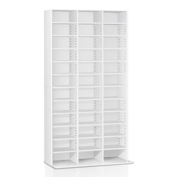 CD & Video Racks Artiss Adjustable Book Storage Shelf Rack Unit White