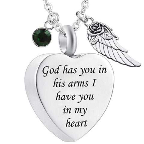 Necklaces & Pendants Heart Shaped Wing Urn Funeral Cremation Jewelry Necklace Pendant New Unisex