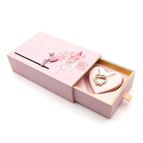 Jewellery Boxes Love Castle Jewellery Box Ring Necklace Storage Organising Jewelry Pink