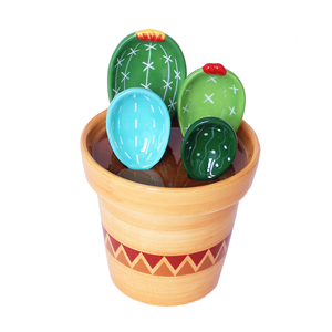 Measuring Cups, Jugs & Spoons Ceramic Novelty Cactus Pot Measuring Spoons Cups Kitchen Tools