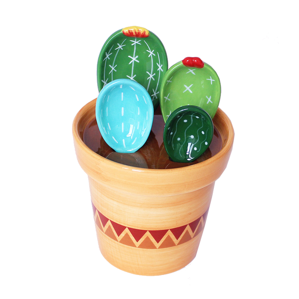 Measuring Cups, Jugs & Spoons Ceramic Novelty Cactus Pot Measuring Spoons Cups Kitchen Tools