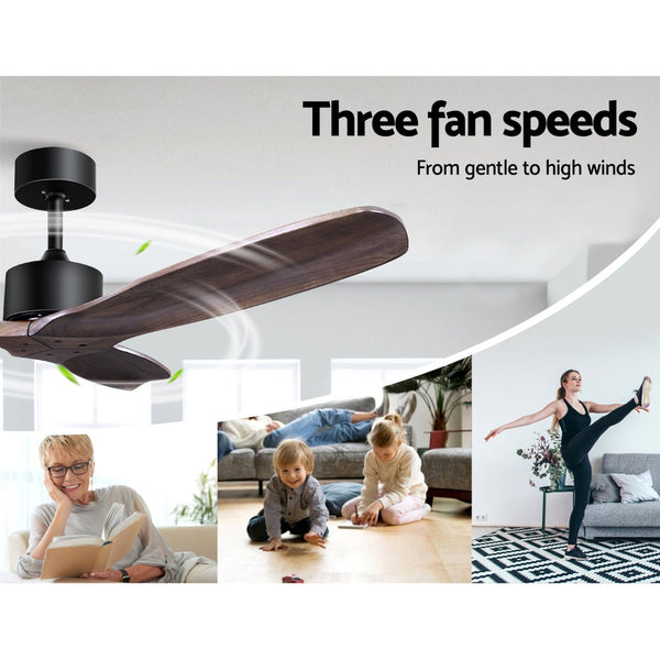 Ceiling Fans Devanti 52'' Ceiling Fan With Remote Control Fans 3 Wooden Blades Timer 1300Mm