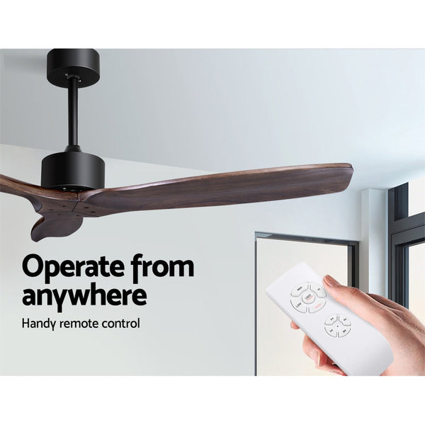 Ceiling Fans Devanti 52'' Ceiling Fan With Remote Control Fans 3 Wooden Blades Timer 1300Mm