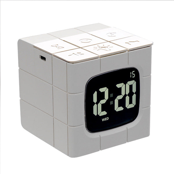 Alarm Clocks & Clock Radios Usb Charging Voice Control Alarm Clock Cube Led Night Light