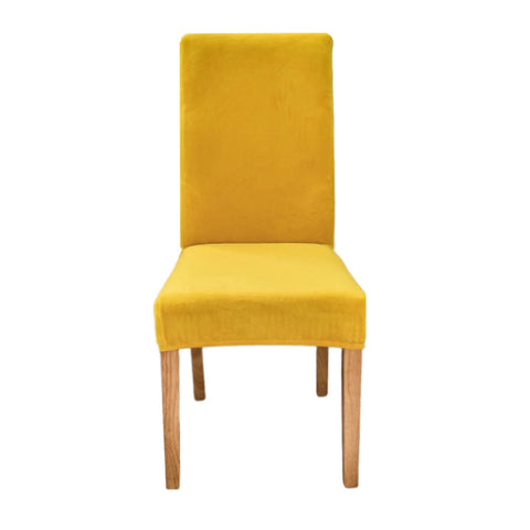 Slipcovers Turmeric Velvet Plush Stretch Slipcover Elastic Spandex Chair Cover For Dining Room Kitchen Wedding Banquet Hotel