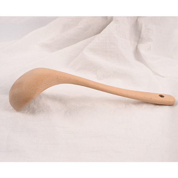 Chinese Style Wooden Beech Home Kitchen Tableware Soup Ladle Spoon