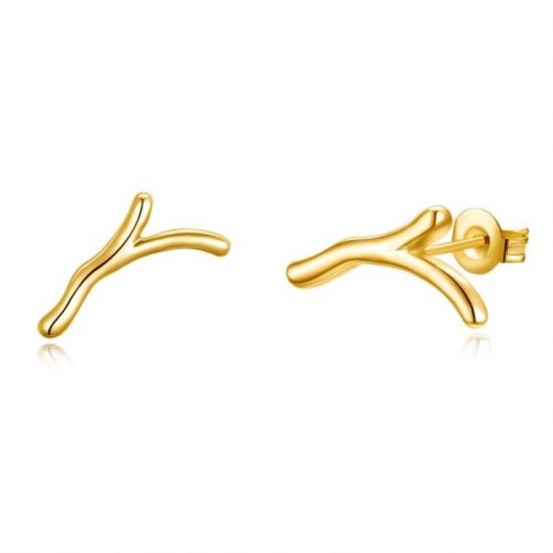 Earrings Christmas Antler Ear Studsplated With Gold