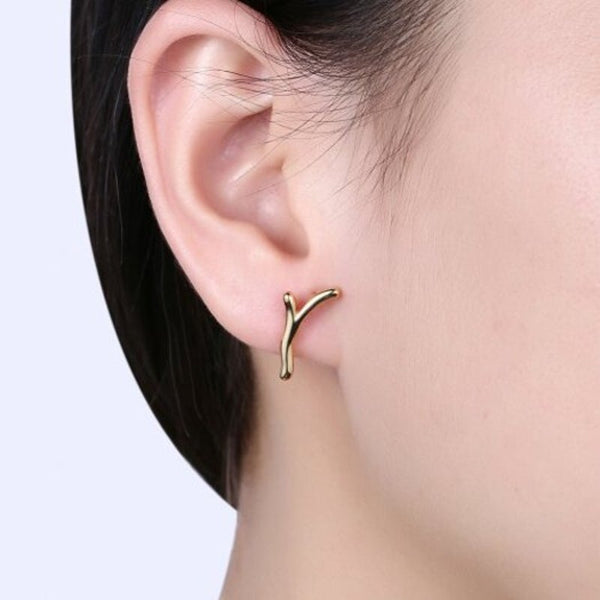 Earrings Christmas Antler Ear Studsplated With Gold