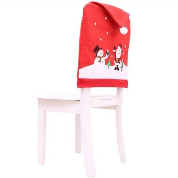 Seasonal Decorations Christmas Cover Santa Claus Chair Set Holiday Decorations