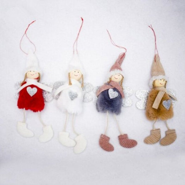 Christmas Decoration Angel Cute Plush Doll 4Pcs Multi