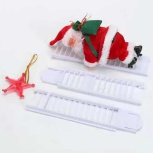 Seasonal Decorations Christmas Decorations Gift Electric Ladder Santa Claus Party Music Toy Without Battery