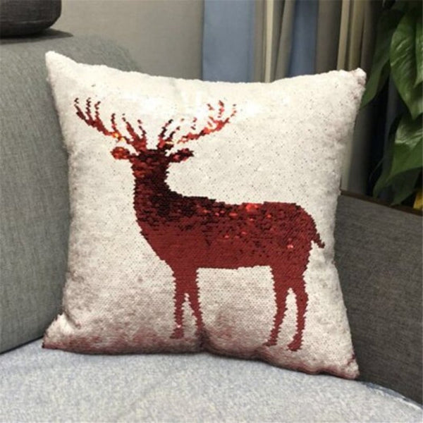 Christmas Positioning Embroidery Fixed Pattern Pillow Can Ab Flip Fashion Bean Red 40Cm40cm