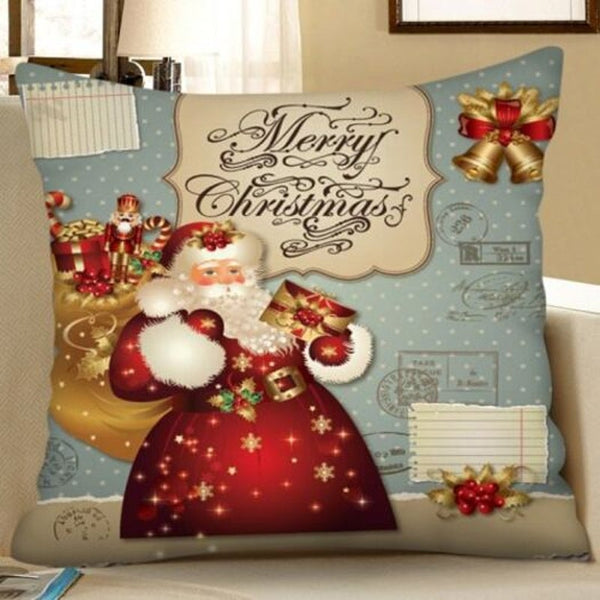 Cushions & Decorative Pillows Christmas Style Digital Printing Square Pillow Case Sofa Cushion Cover Multi W18 X L18 Inch