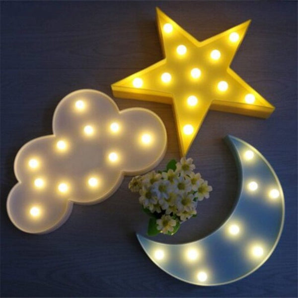 Night Lights Christmas Tree Cloud Star Moon Led 3D Light Kids Gift For Baby Children Bedroom Lamp Decoration Yellow