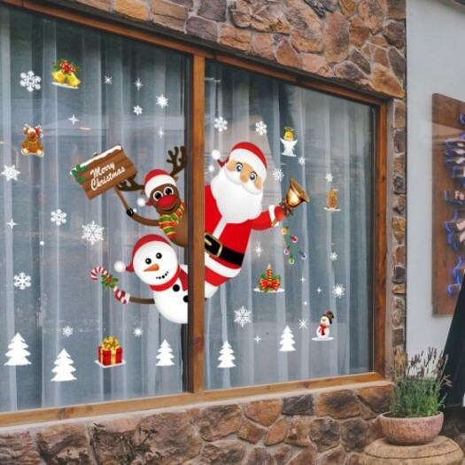 Seasonal Decorations Christmas Ornaments Window Glass Snowflake Sticker Sk9241