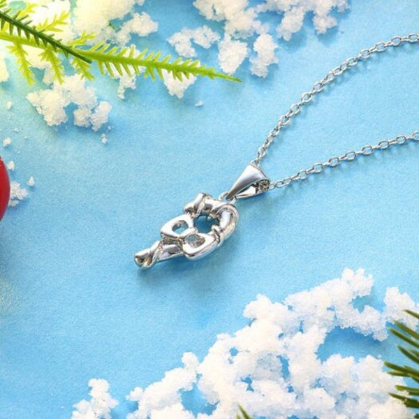 Necklaces & Pendants Christmas Zircon Bow Necklace Silver