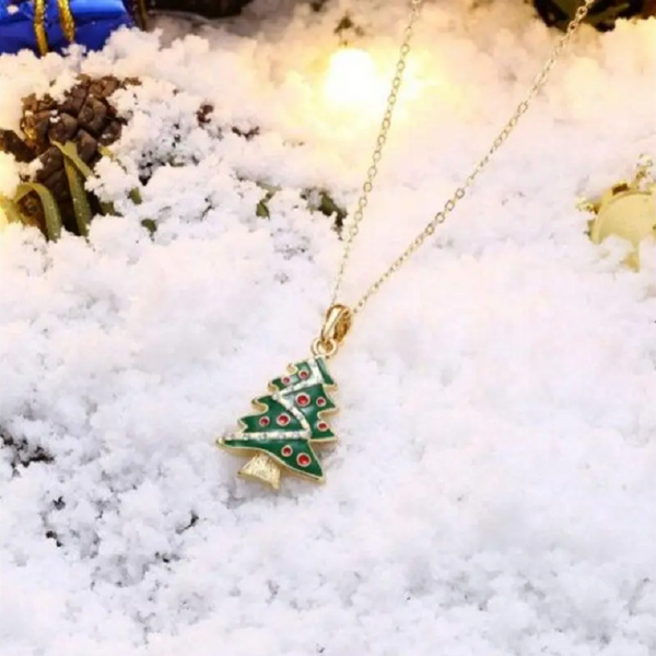 Green Christmas Tree Necklaces & Pendants Women Fashion
