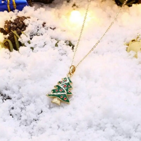 Necklaces & Pendants Green Christmas Tree Women Fashion