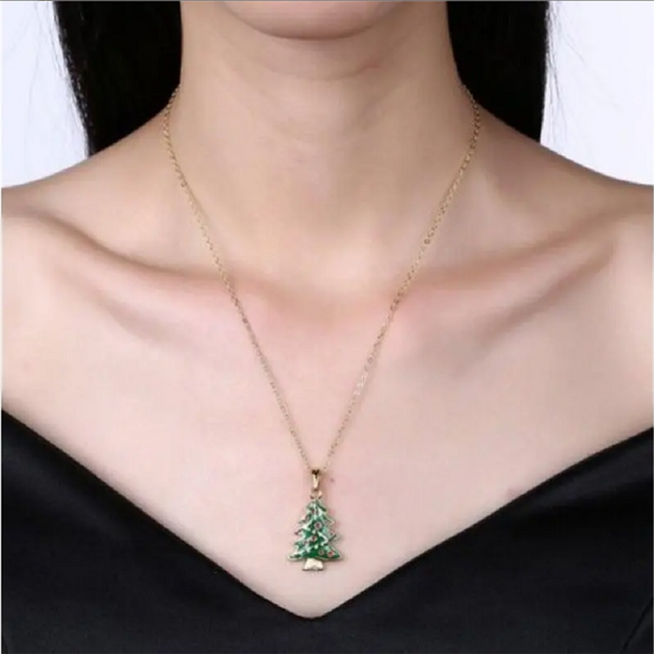 Green Christmas Tree Necklaces & Pendants Women Fashion