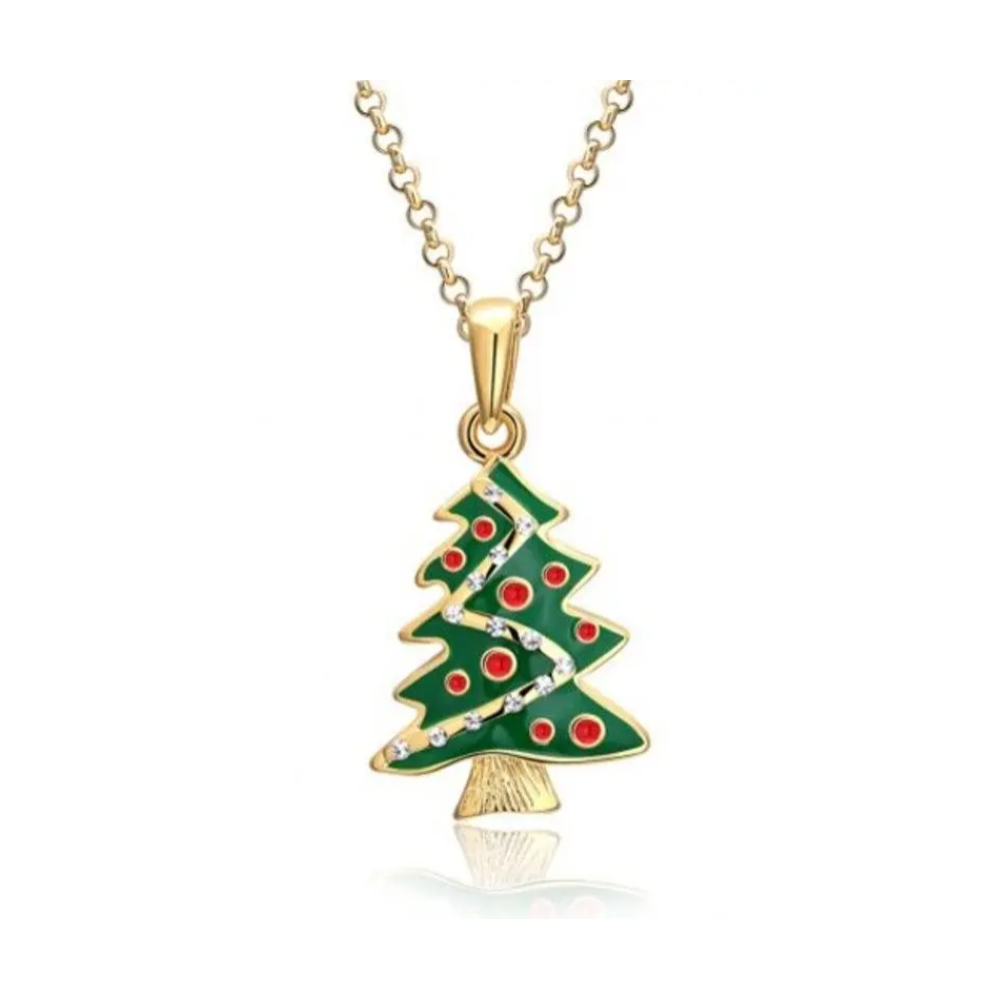 Green Christmas Tree Necklaces & Pendants Women Fashion