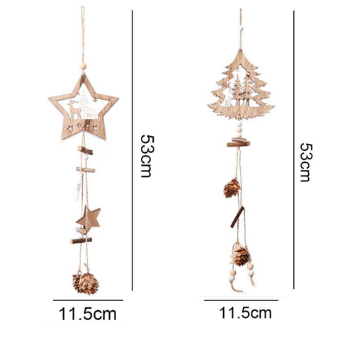 Wooden Christmas Ornaments Pine Cone Pendant Decorations
