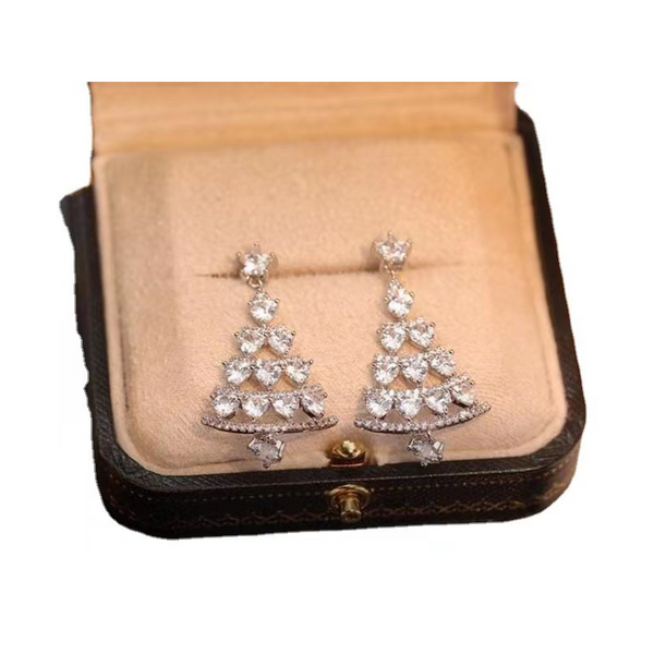 Earrings Christmas Tree Silver