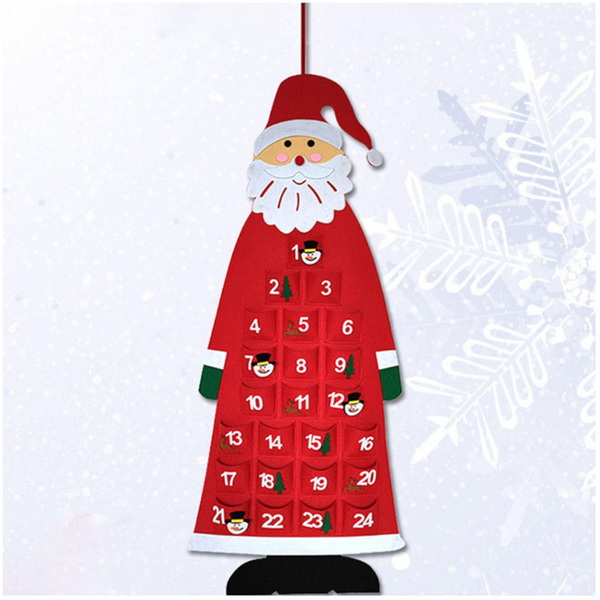 Seasonal Decorations Christmas Hanging Santa Felt Advent Calendar