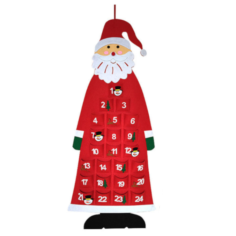 Seasonal Decorations Christmas Hanging Santa Felt Advent Calendar