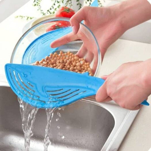 Cooking Tools Kitchen The Whale Shaped Handle Type Water Filter Frame Rice Washer Creative Blue