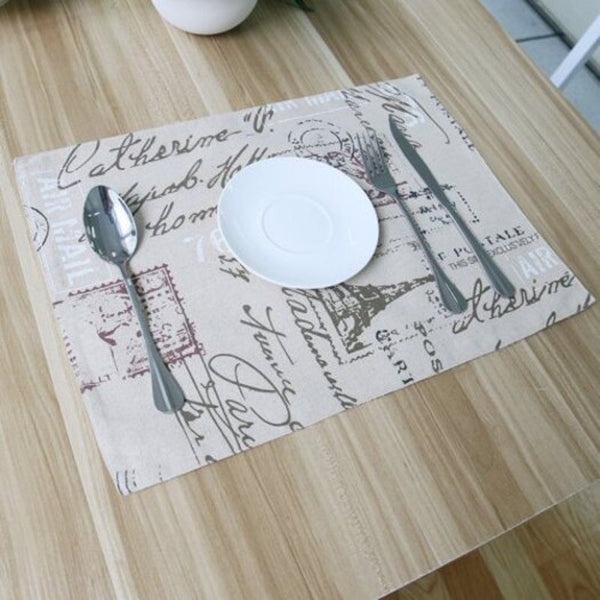 Placemats Cotton Linen Tablecloth Set Placemat Coaster Multi A