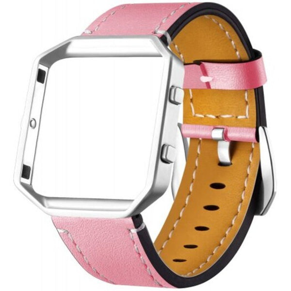 Watch Bands Cow Leather Watch Strap For Fitbit Blaze Smartwatch Hot Pink