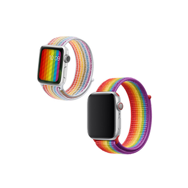 Watch Bands Rainbow Loopback Nylon Bracelet Wristbands For Apple Watch Series 5 4 3 2 1