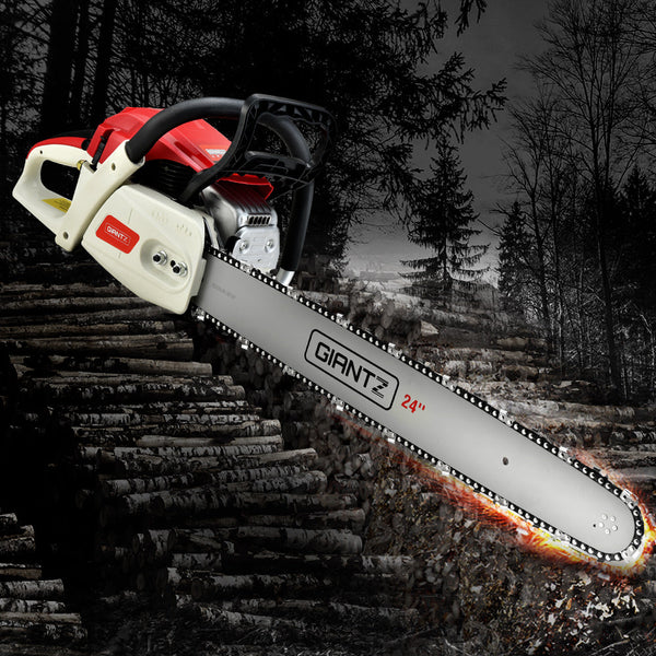 Chainsaws Giantz 88Cc Commercial Petrol Chainsaw E Start 24 Bar Pruning Saw