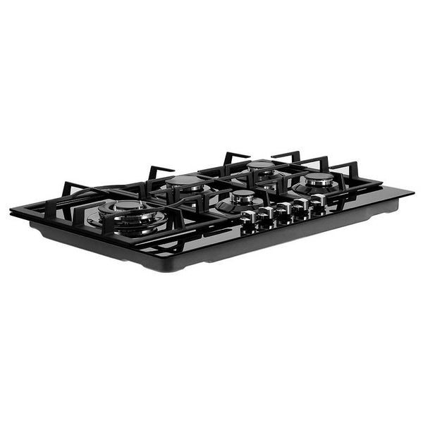 Cooktops Devanti Gas Cooktop 90Cm 5 Burner Stove Hob Cooker Kitchen Ng Lpg Black Glass