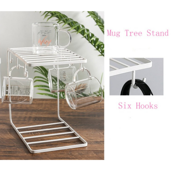 Racks & Holders Cup Mug Holder Plate Rack Stand White