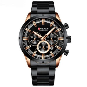 Watches Men's Round Belt Watch Waterproof Black