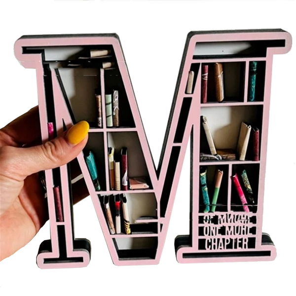 Bookshelves Custom Initial Book Lover Miniature Bookshelf