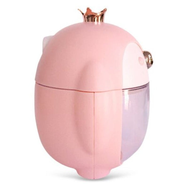 Humidifiers Cute Crown Penguin Air Humidifier Aroma Essential Oil Diffuser Night Lamp Pink