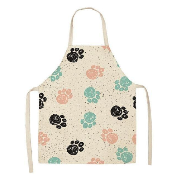 Aprons Cute Dog Printed Cotton Linen Kitchen Apron