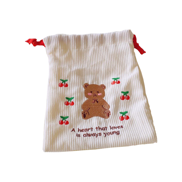 Drawstring Bags Cute Fabric Drawstring Teddy Storage Bags