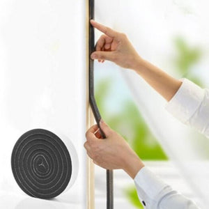 Other Door Hardware Cuttable 1.1M Multifunction Sealing Stripe Soundproof Windproof Dustproof Sponge Sticker 4Pcs Graphite Black