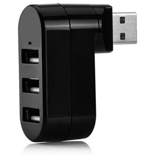 USB Cables, Hubs & Adapters 180 Degree Rotation 3 Port Usb 2.0 Hub 480Mbps Black