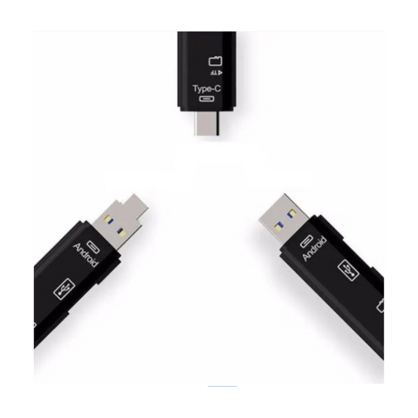 Type / Micro Usb To Hub Adapter Tf Card Reader Black