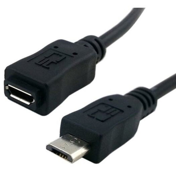 50Cm Full Pin Connected Micro Usb 2.0 Type Male To Female Cable Black